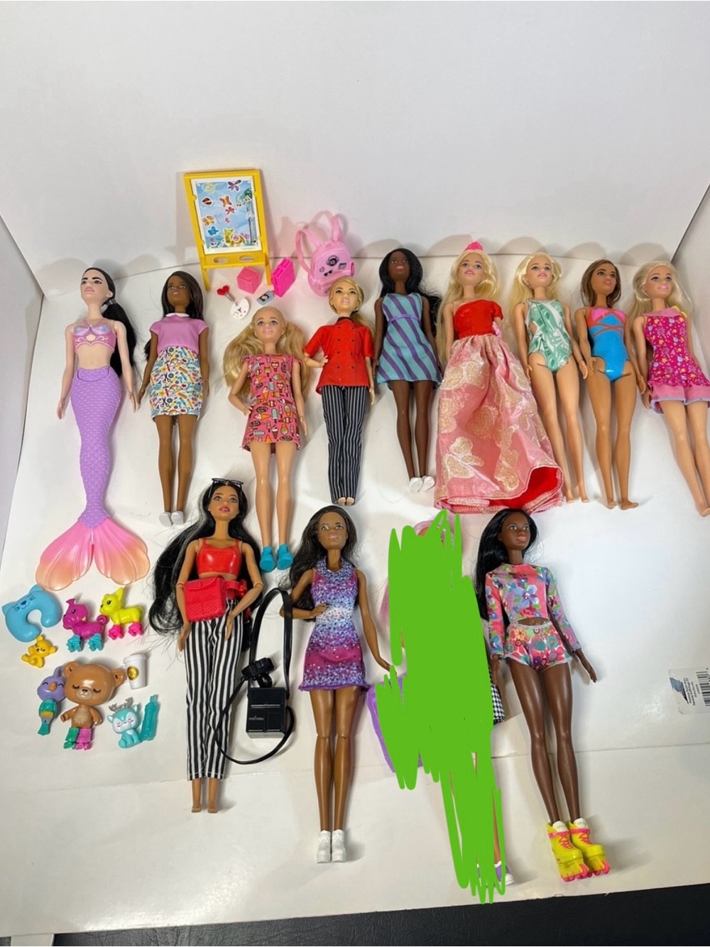 12 Barbie Doll Fashionistas Lot Bundle Mermaid Chef Teacher You Can Be Anything